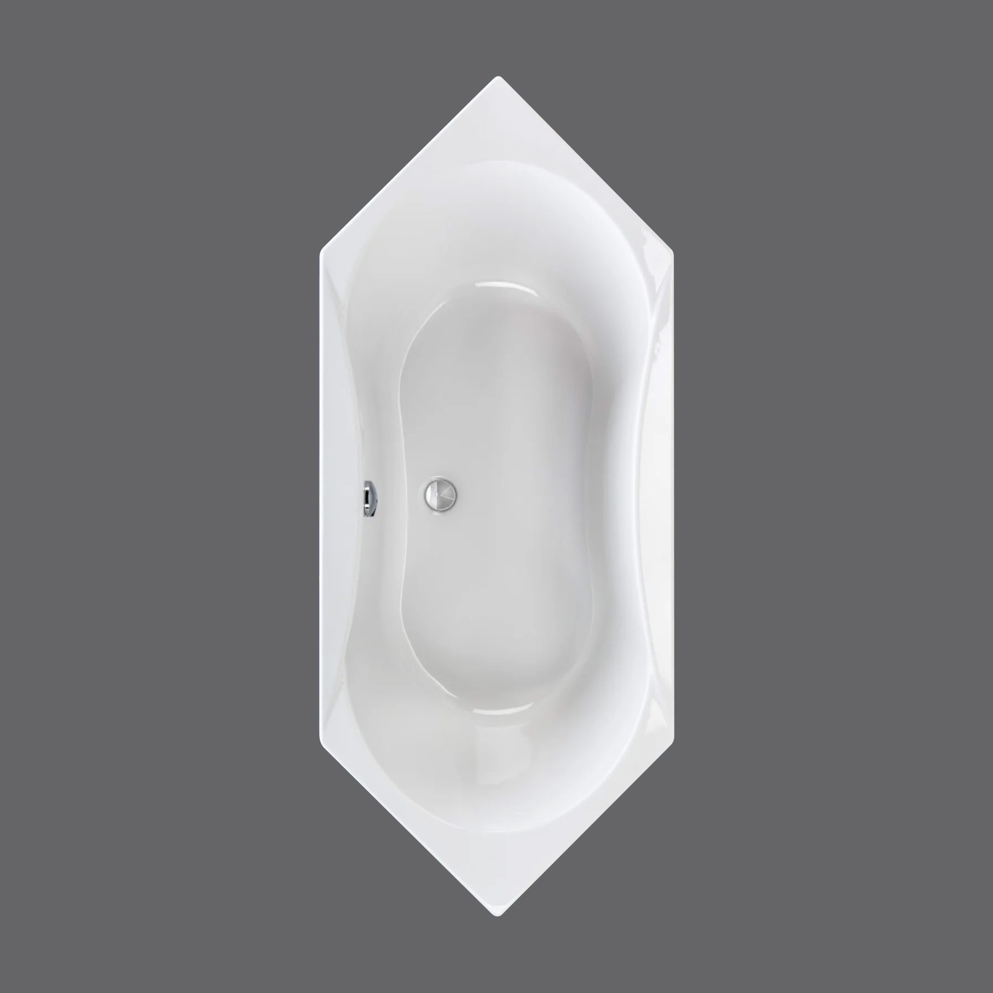 6-Eck-Badewanne BORA 180x80 und 190x80 cm